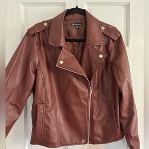 INC Maroon Leather jacket
